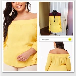 Off Shoulder Top Color Mustards